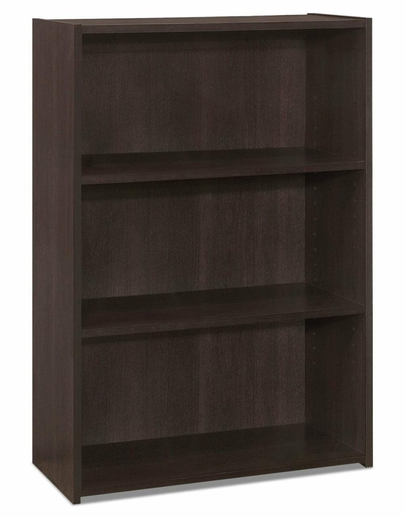 Slade 24.75″ 3-Shelf Bookcase – Espresso Bookcases