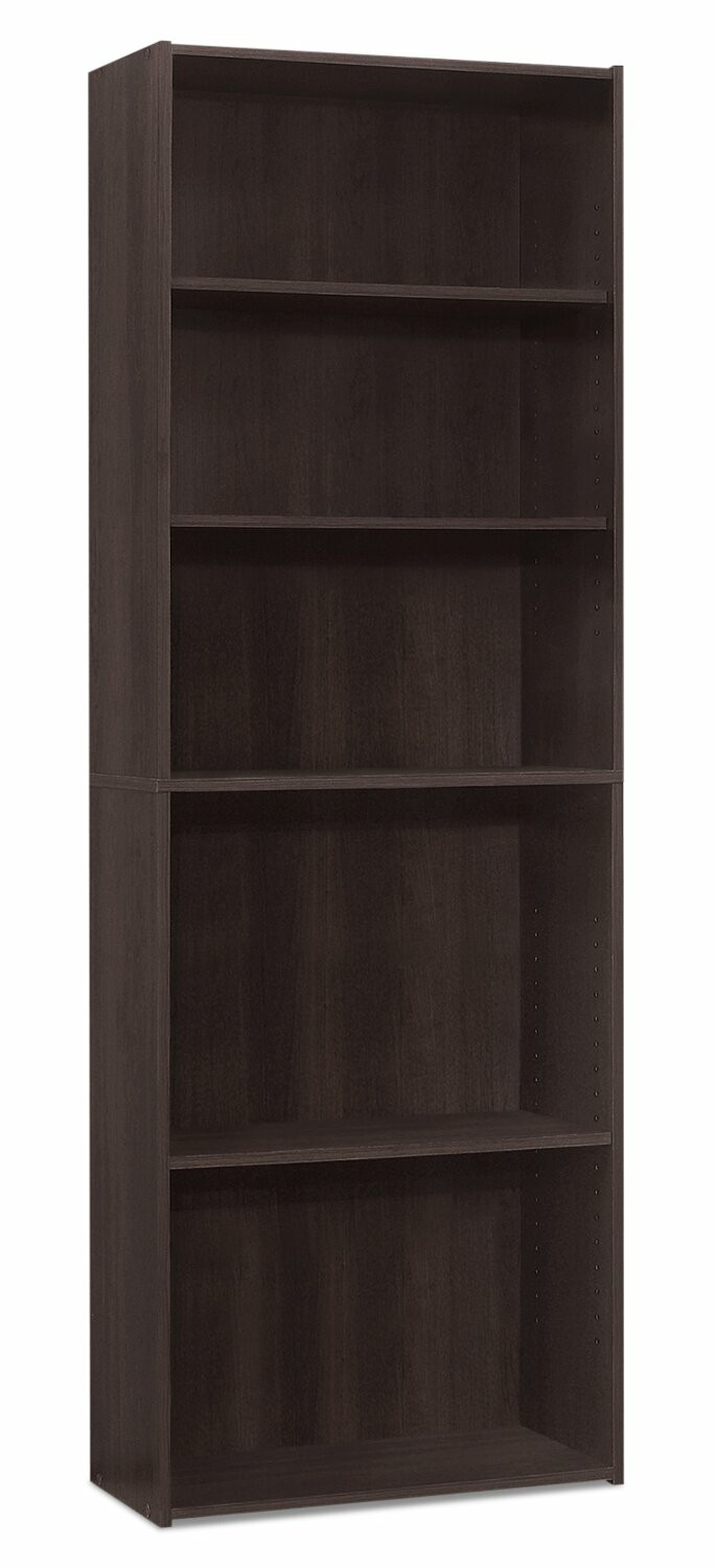 Slade 24.75″ 5-Shelf Bookcase – Espresso Bookcases