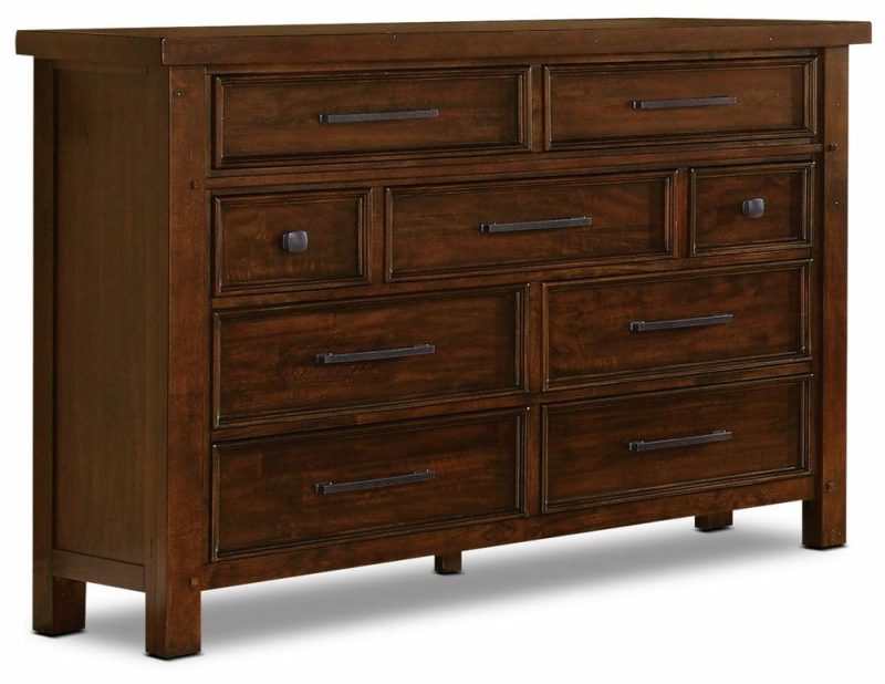 Sonoma Bedroom 9-Drawer Dresser, 62″W X 42″H – Mango Brown Bedroom