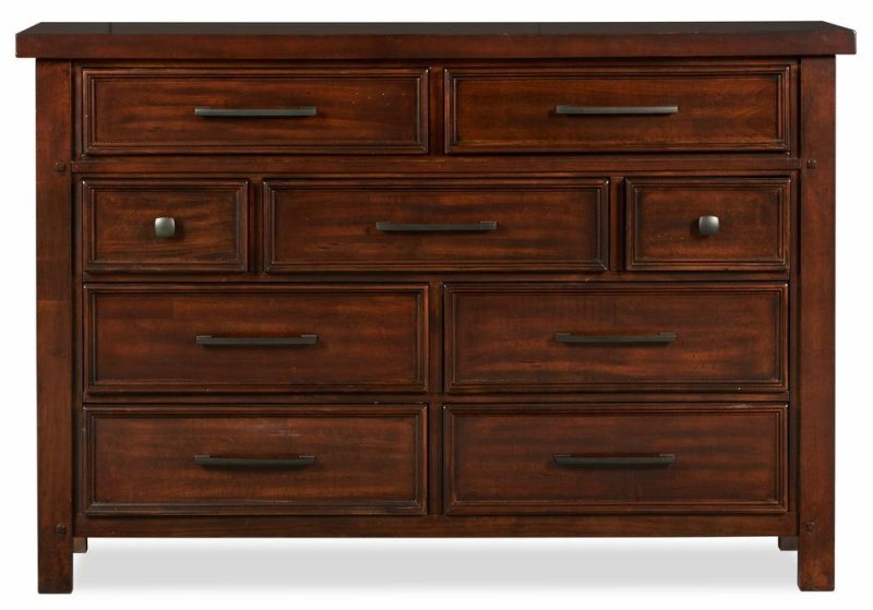 Sonoma Bedroom 9-Drawer Dresser, 62″W X 42″H – Mango Brown Bedroom