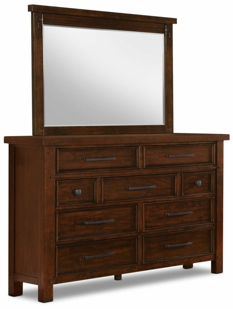 Sonoma Bedroom 9-Drawer Dresser, 62″W X 42″H – Mango Brown Bedroom