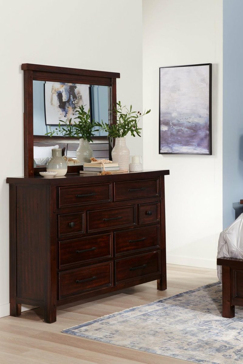 Sonoma Bedroom 9-Drawer Dresser, 62″W X 42″H – Mango Brown Bedroom