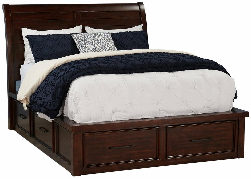 Sonoma Platform Storage Bed With Headboard & Frame, Mango Brown – King Size Bedroom