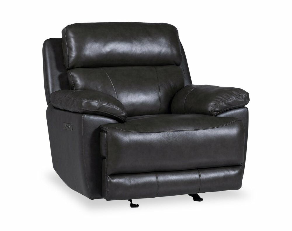 Sorrento 42″ Black Genuine Leather Power Reclining Chair With Usb Port Furniture