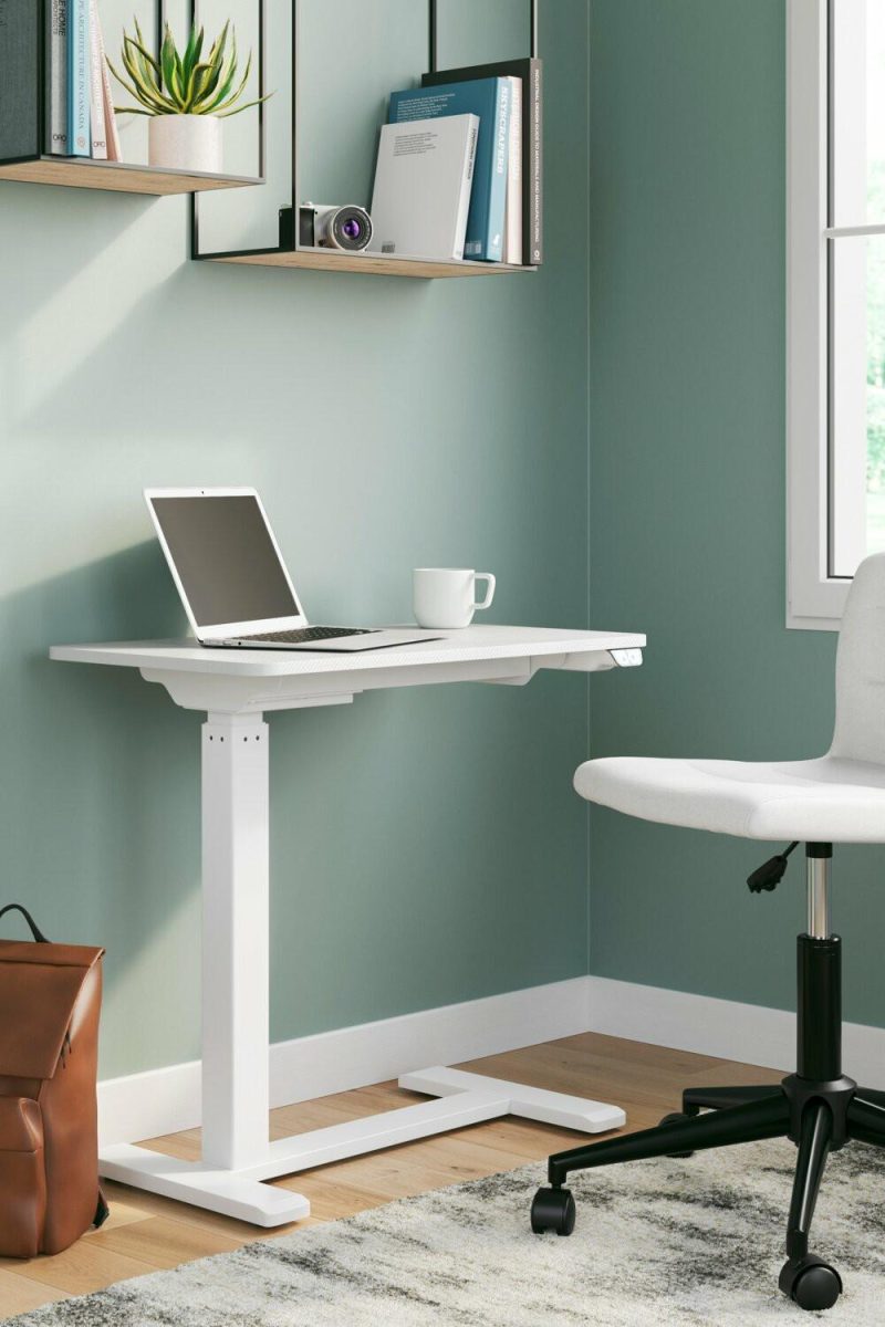 Steeve 27.63″ Height-Adjustable Side Desk – White Desks