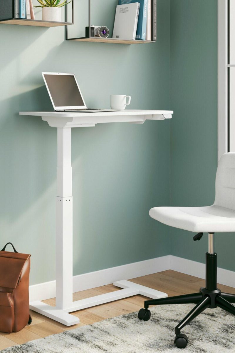 Steeve 27.63″ Height-Adjustable Side Desk – White Desks