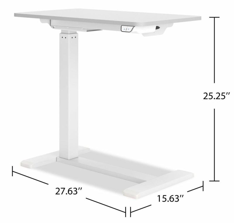 Steeve 27.63″ Height-Adjustable Side Desk – White Desks