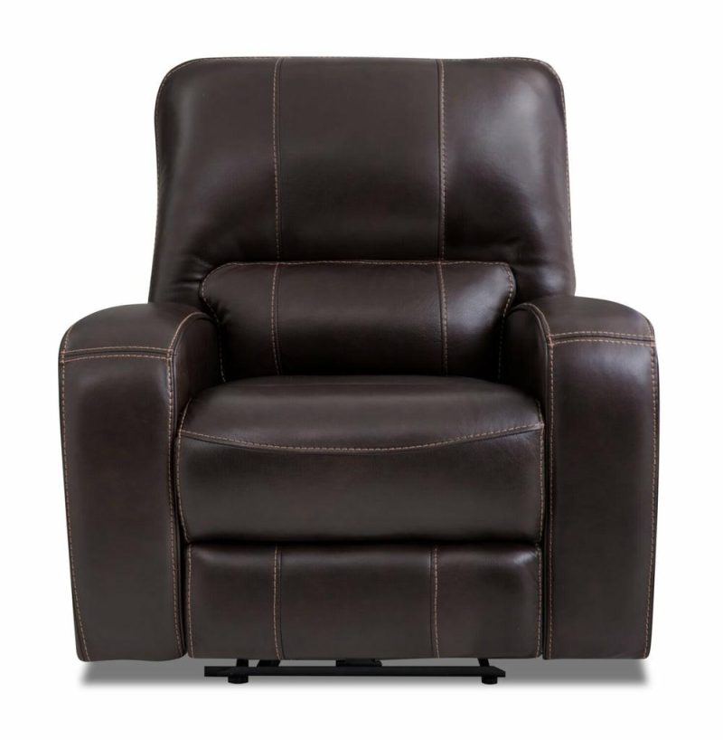 Sterling Genuine Leather Power Recliner With Power Headrest – Brown Furniture