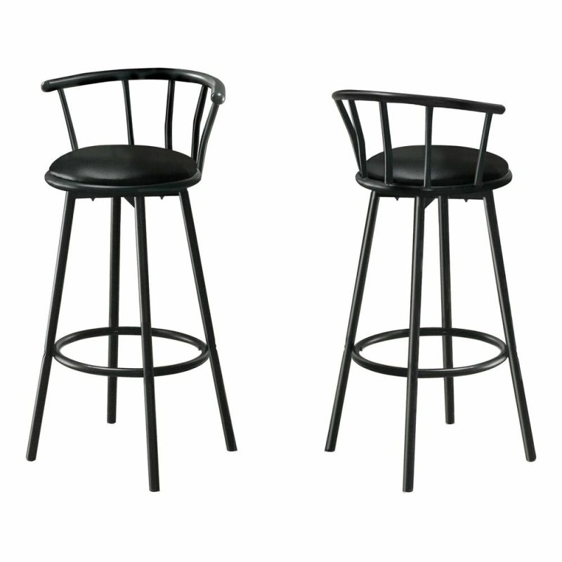 Swivel Black Metal Bar Stool – Set Of 2 Bar Stools