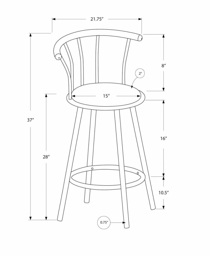 Swivel Black Metal Bar Stool – Set Of 2 Bar Stools