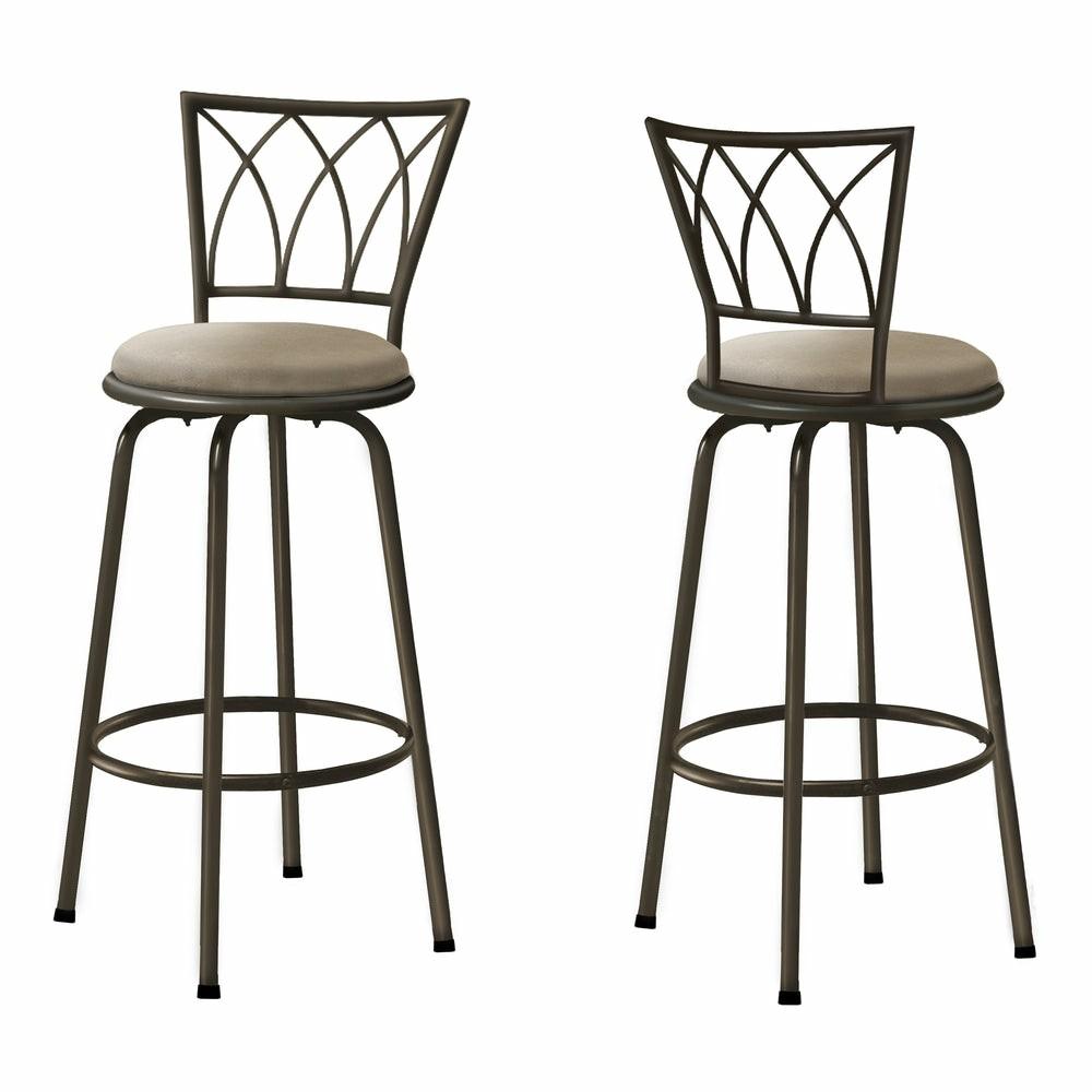 Swivel Dark Coffee Metal Bar Stool – Set Of 2 Bar Stools