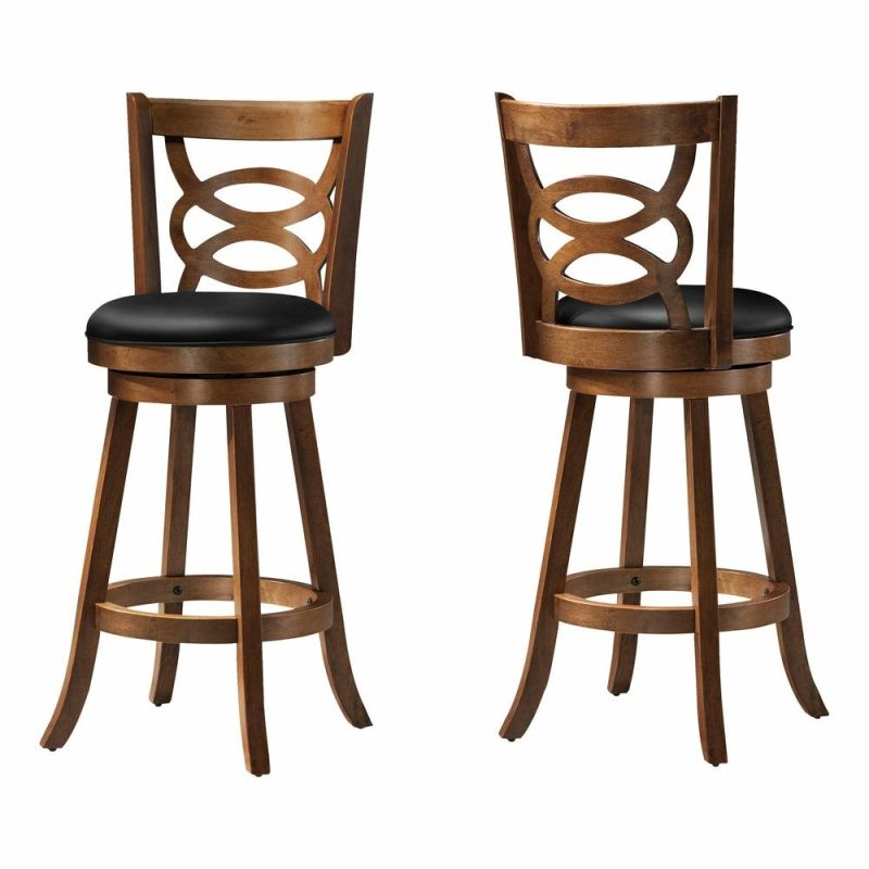 Swivel Dark Oak Bar Stool – Set Of 2 Bar Stools