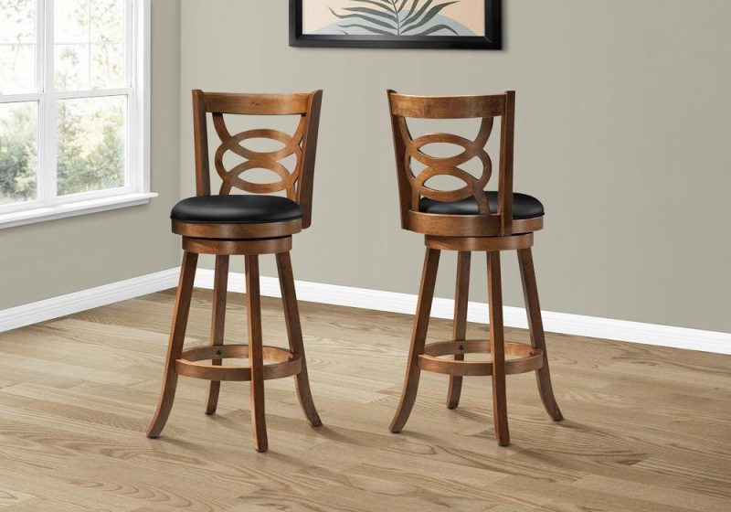 Swivel Dark Oak Bar Stool – Set Of 2 Bar Stools