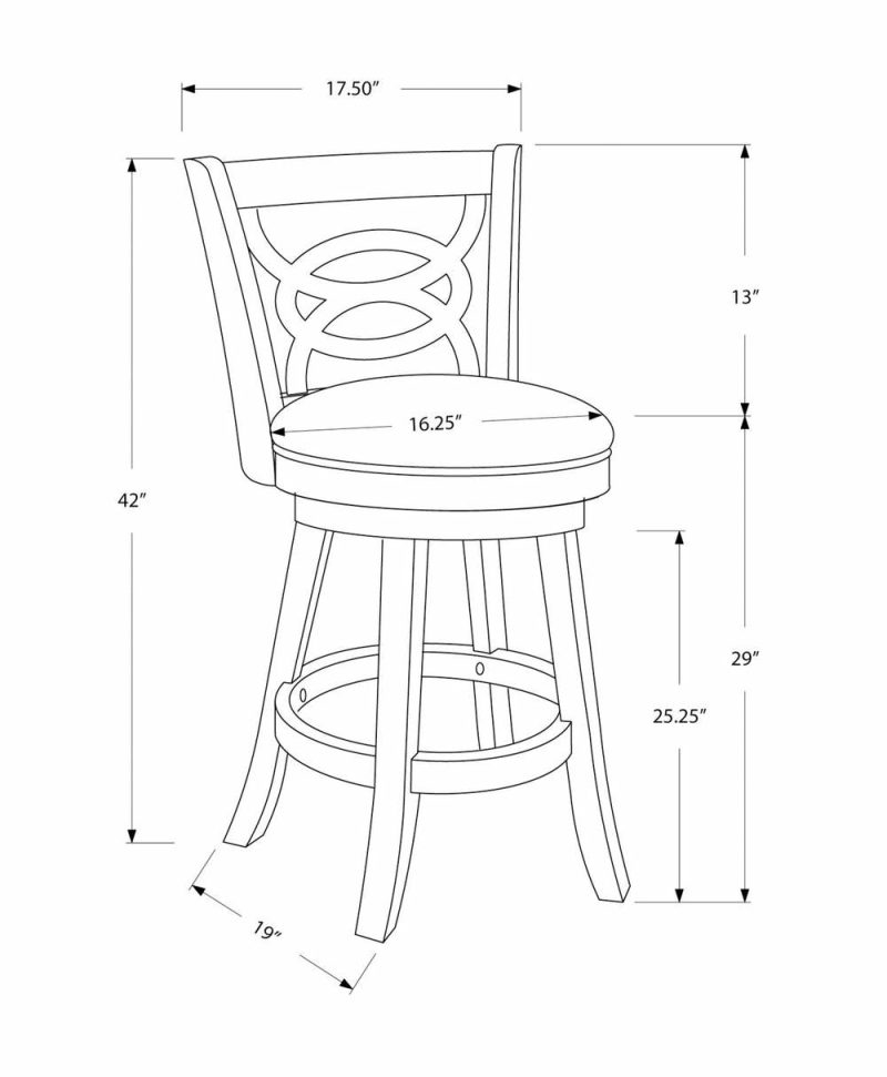 Swivel Dark Oak Bar Stool – Set Of 2 Bar Stools