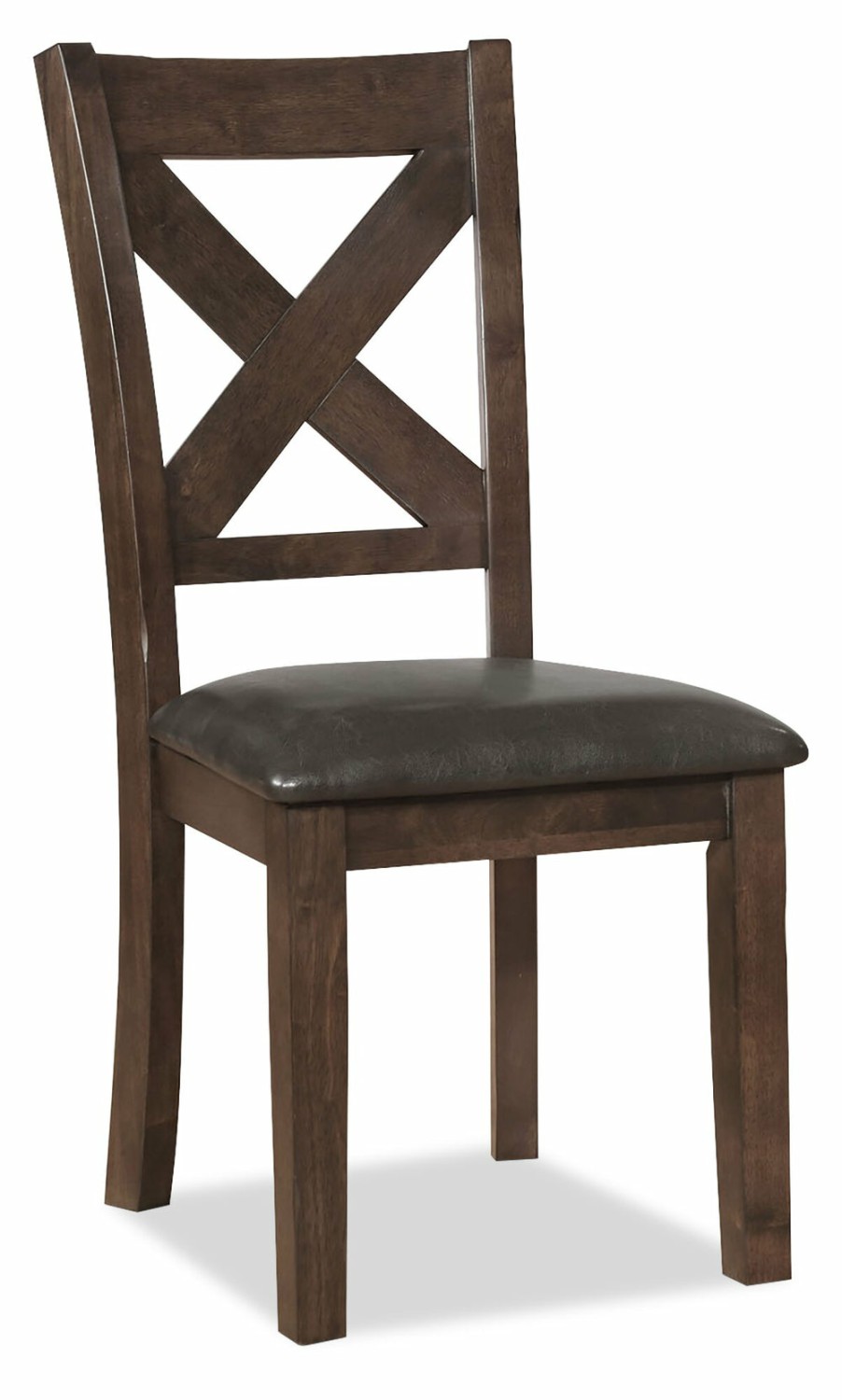 Talia Dining Chair With Vegan-Leather Fabric, Cross-Back – Brown Dining Chairs