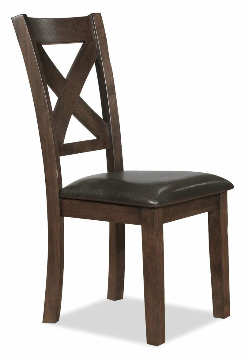 Talia Dining Chair With Vegan-Leather Fabric, Cross-Back – Brown Dining Chairs