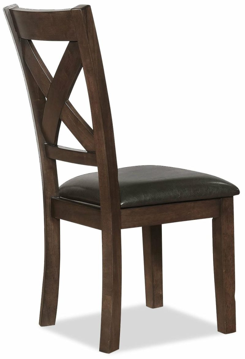 Talia Dining Chair With Vegan-Leather Fabric, Cross-Back – Brown Dining Chairs