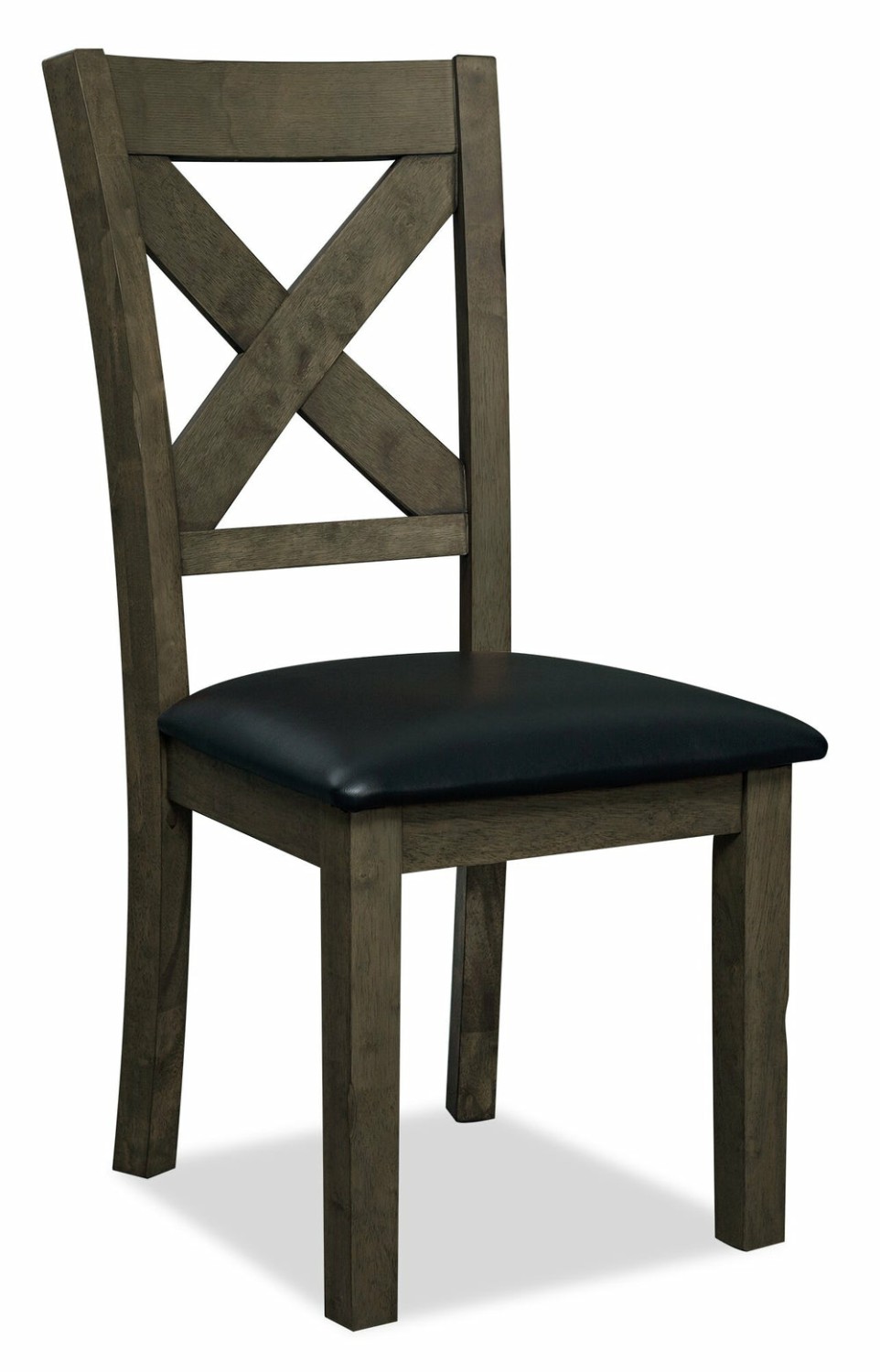 Talia Dining Chair With Vegan-Leather Fabric, Cross-Back – Grey/Brown Dining Chairs