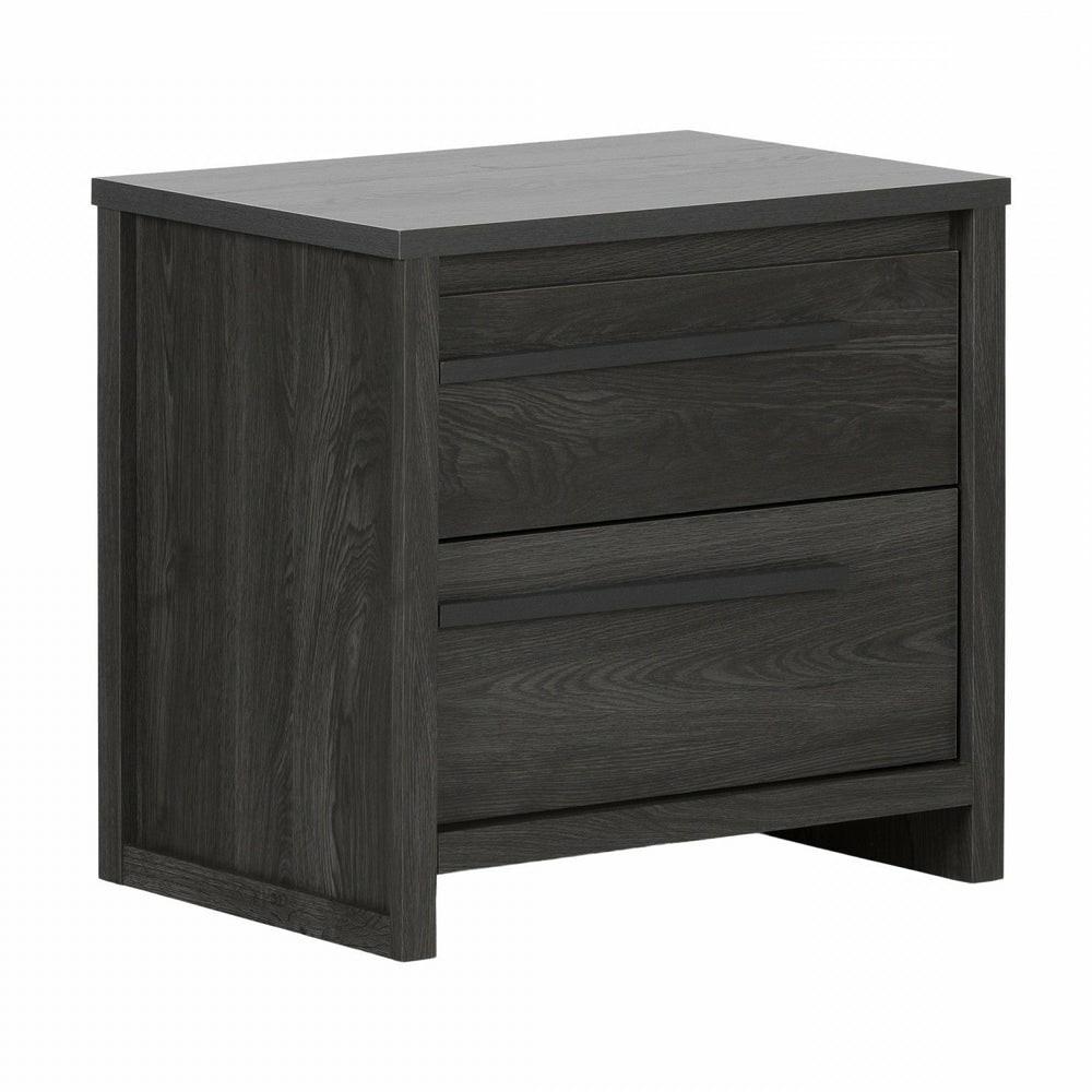 Tao 2-Drawer Nightstand – Grey Oak Bedroom