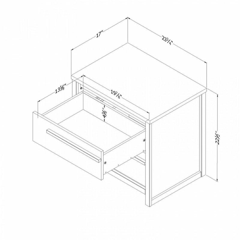 Tao 2-Drawer Nightstand – Grey Oak Bedroom