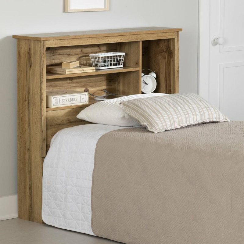 Tassio Bookcase Headboard – Nordik Oak Bedroom