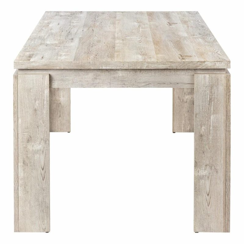 Taupe Reclaimed Wood-Look Dining Table Dining Room