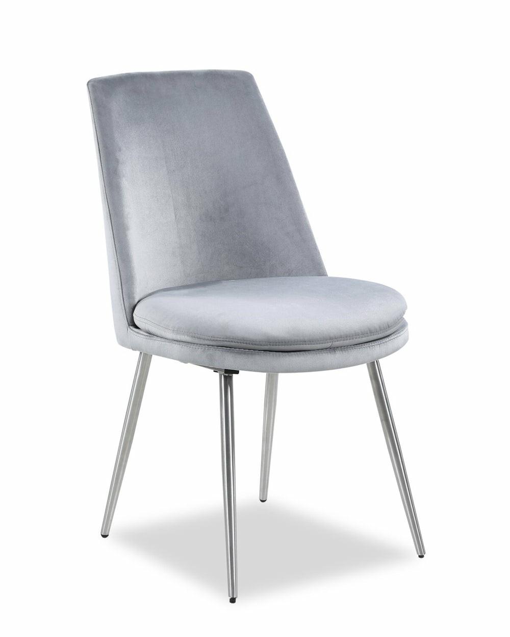 Tera Dining Chair With Velvet Fabric, Metal, Modern Mid-Century – Grey Accent Chairs