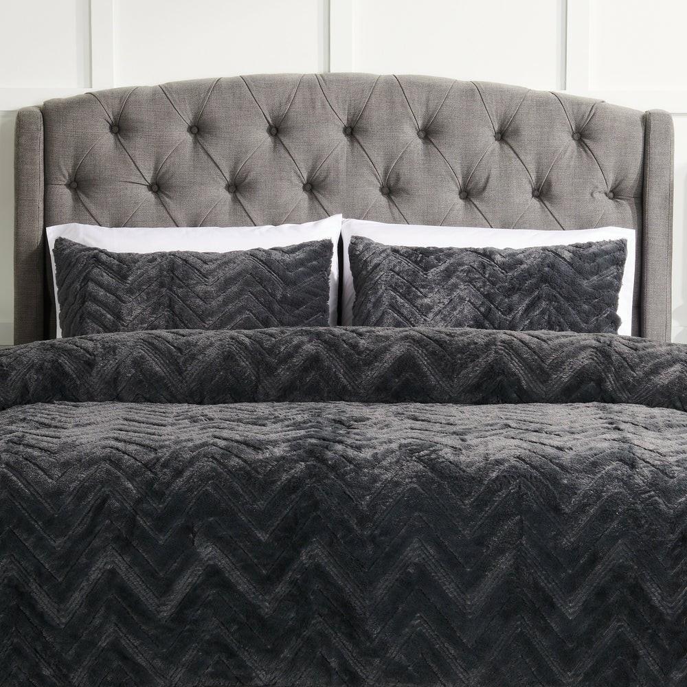 Tilda 3-Piece Full/Queen Comforter Set – Charcoal Bedding