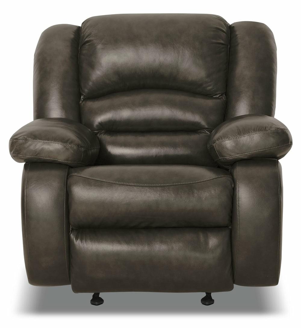 Toreno Genuine Leather Power Recliner – Grey Furniture