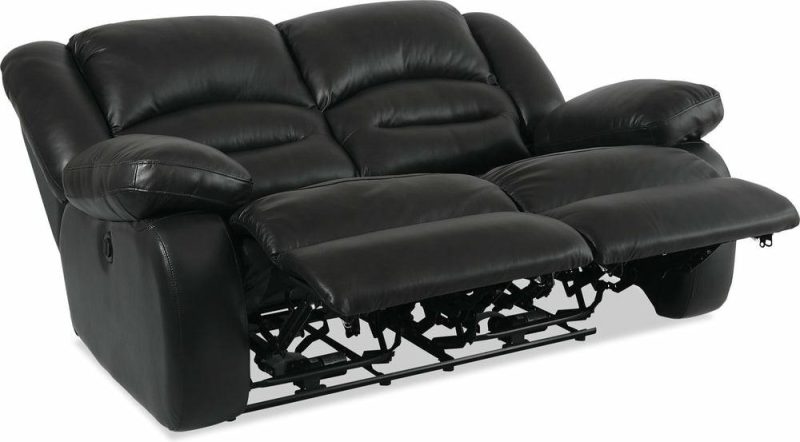 Toreno Genuine Leather Power Reclining Loveseat – Black Furniture