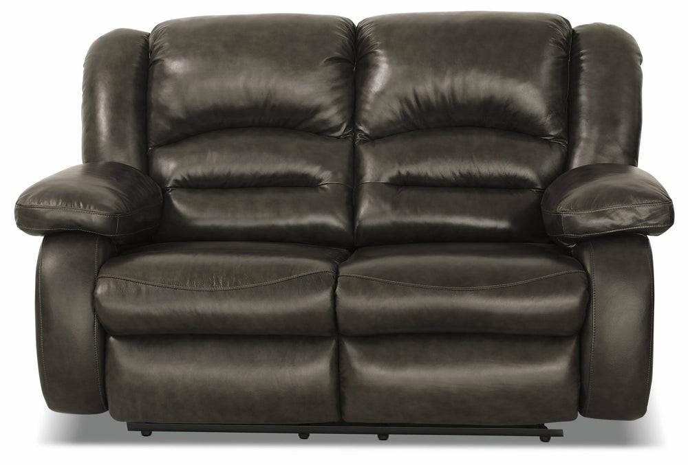 Toreno Genuine Leather Reclining Loveseat – Grey Furniture