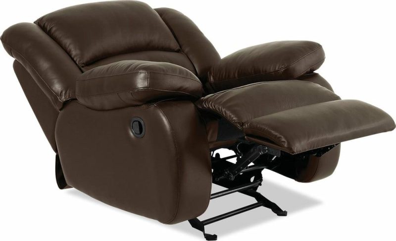 Toreno Genuine Leather Rocker Recliner – Brown Furniture