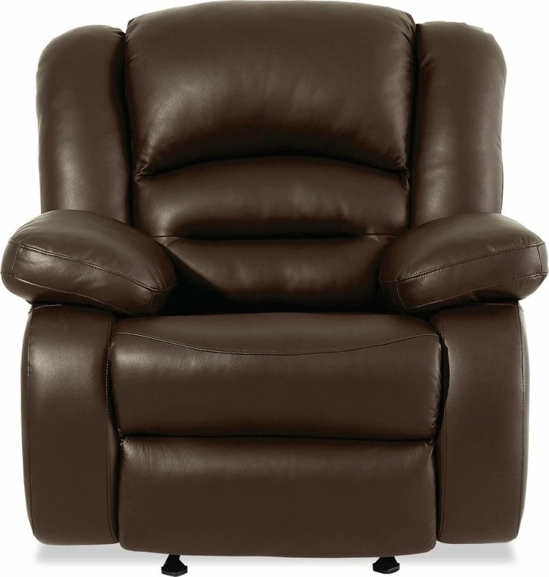 Toreno Genuine Leather Rocker Recliner – Brown Furniture