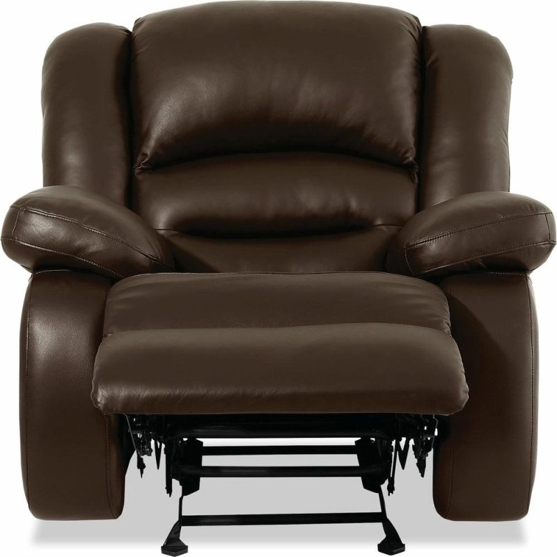 Toreno Genuine Leather Rocker Recliner – Brown Furniture