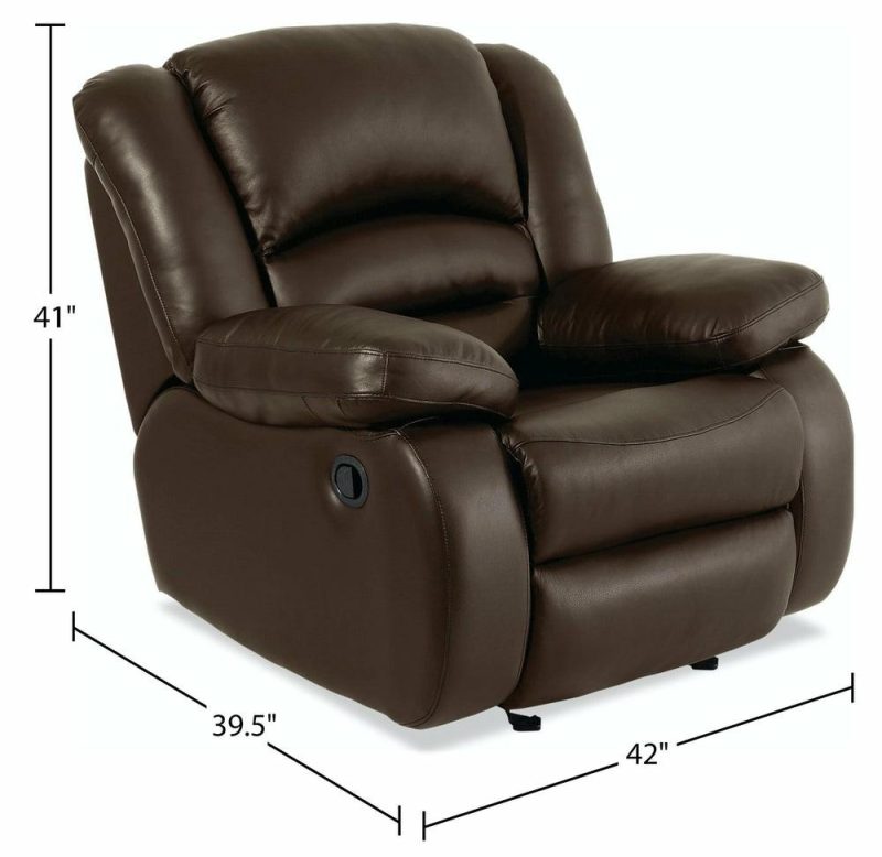 Toreno Genuine Leather Rocker Recliner – Brown Furniture