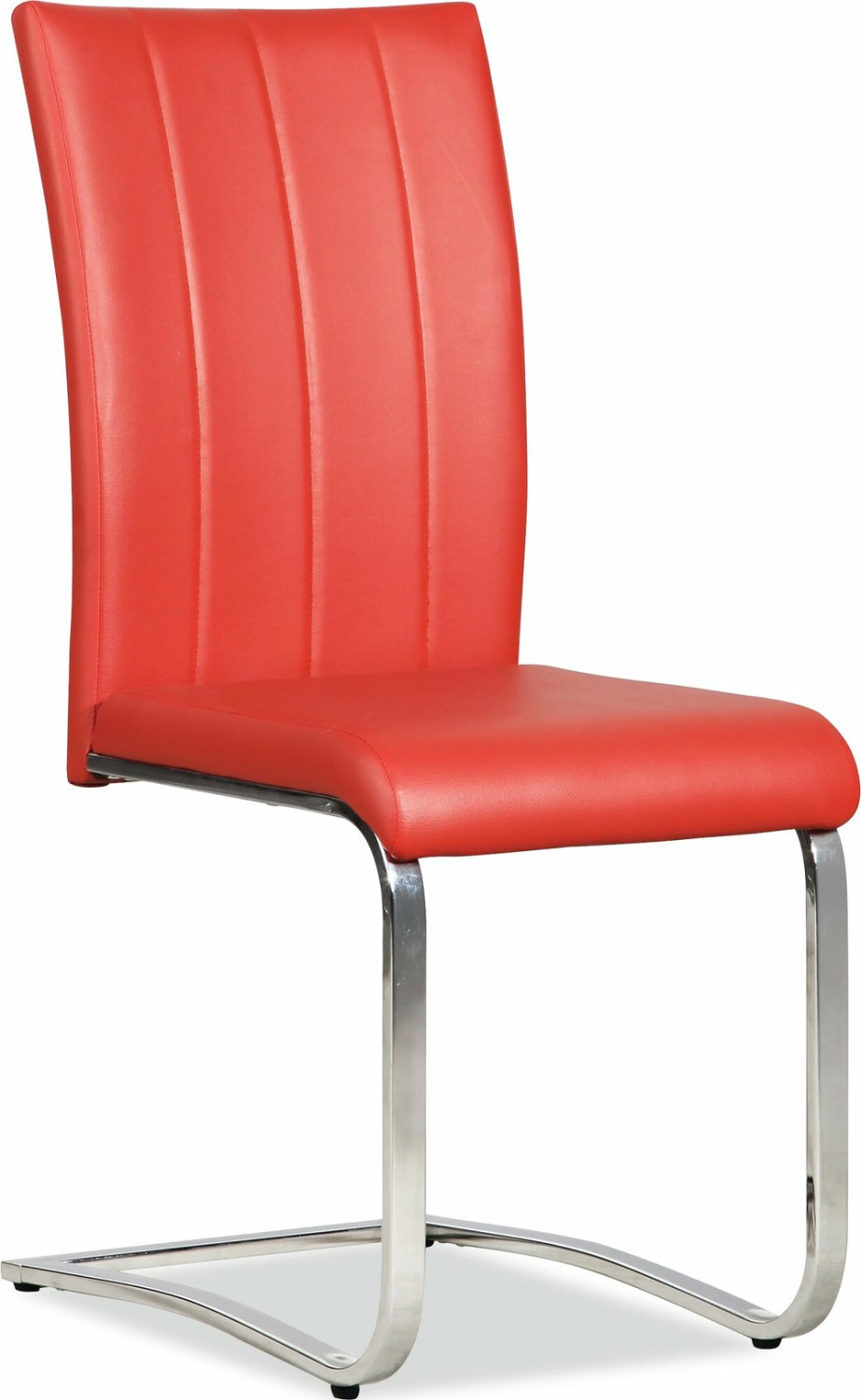 Tori Dining Chair With Vegan-Leather Fabric, Metal – Red Dining Chairs