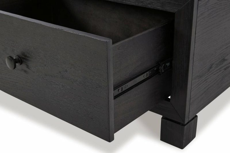 Tosca 54.88″ Modern Coffee Table With Storage – Black Finish Wood Coffee Tables