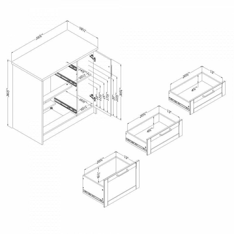 Toscano 3-Drawer Kitchen Island With Door – White & Maple Nutmeg Buffets, Servers And Cabinets