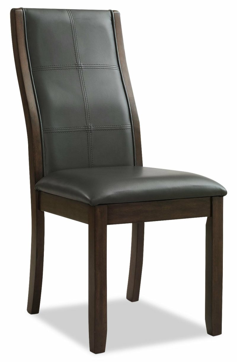 Tyler Dining Chair With Vegan-Leather Fabric, Wood – Grey Dining Chairs