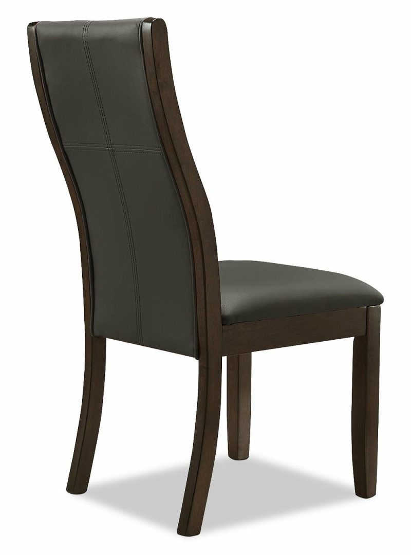 Tyler Dining Chair With Vegan-Leather Fabric, Wood – Grey Dining Chairs