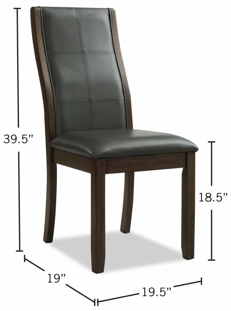 Tyler Dining Chair With Vegan-Leather Fabric, Wood – Grey Dining Chairs