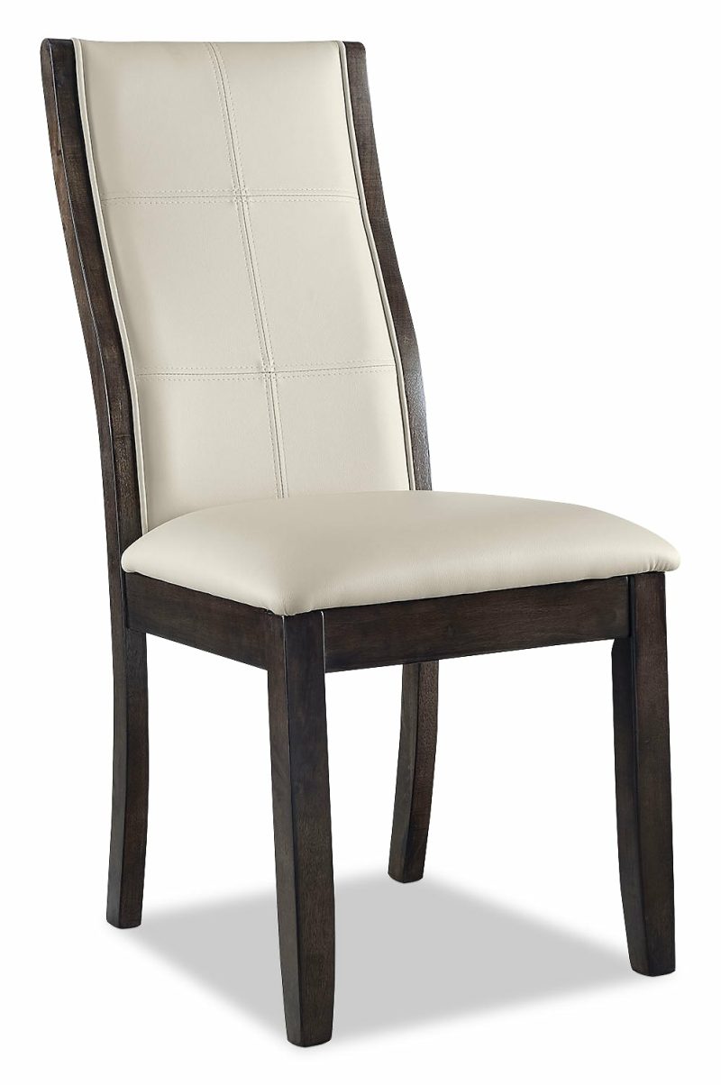 Tyler Dining Chair With Vegan-Leather Fabric, Wood – Taupe Dining Chairs