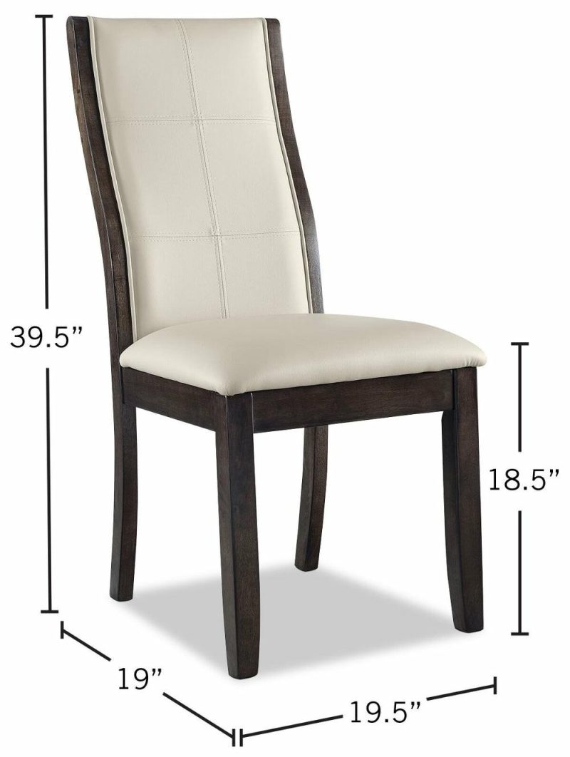 Tyler Dining Chair With Vegan-Leather Fabric, Wood – Taupe Dining Chairs