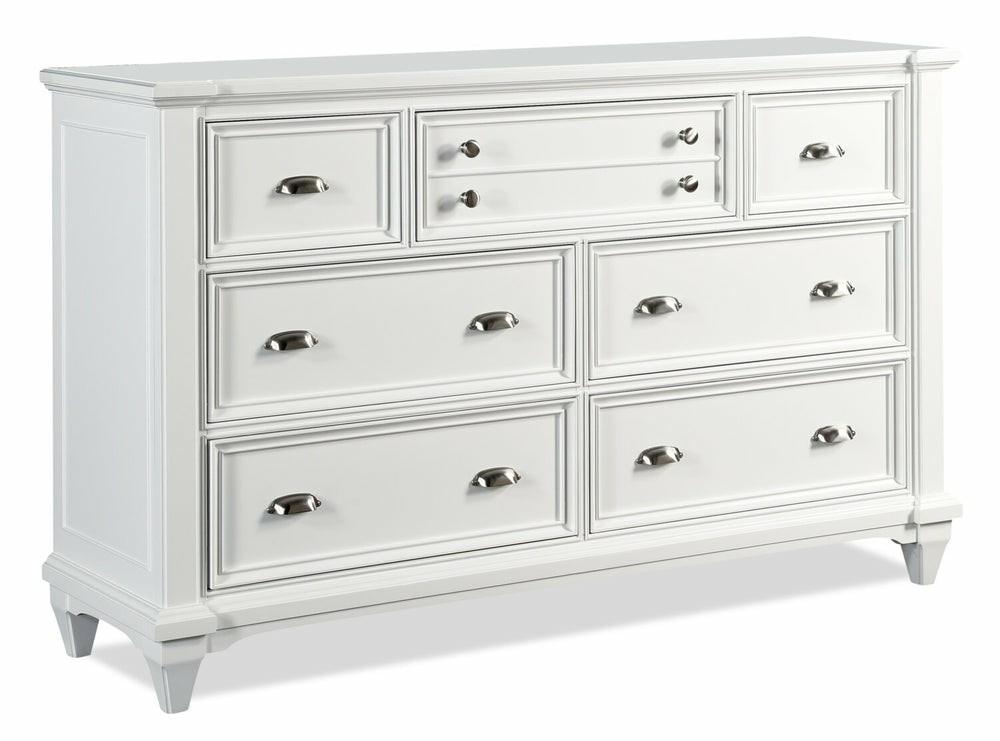 Vera Bedroom 7-Drawer Dresser, 64″W X 40″H – White Bedroom