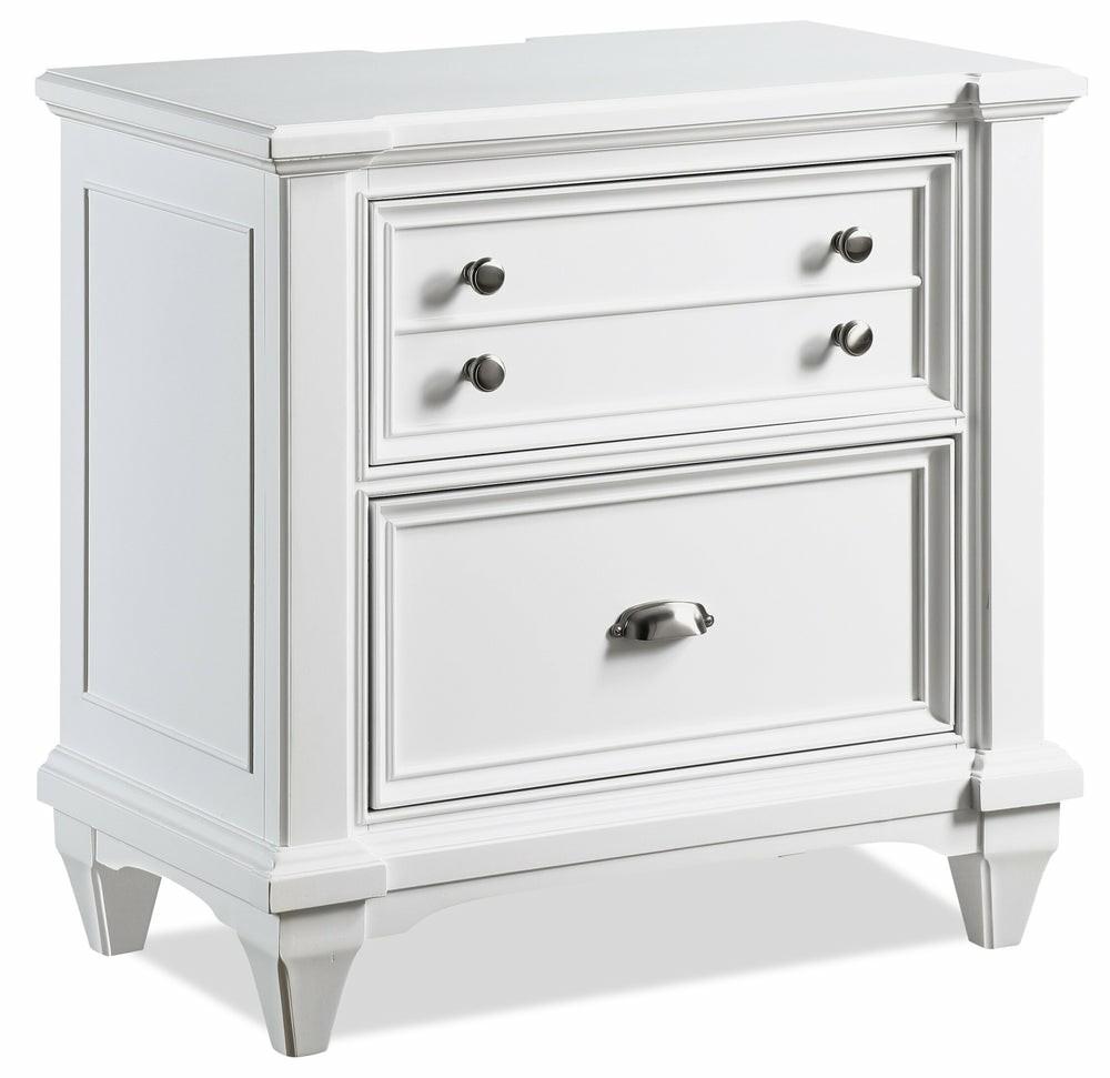 Vera Bedside 2-Drawer Nightstands, 29.5″W X 30″H – White Bedroom