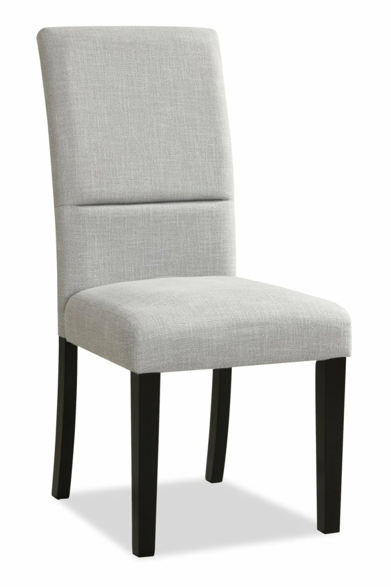 Verona Dining Chair With Linen-Look Fabric, Wood – Light Grey Dining Chairs