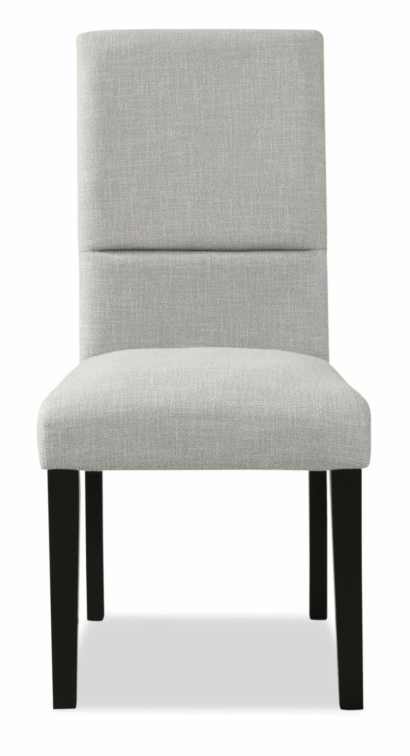 Verona Dining Chair With Linen-Look Fabric, Wood – Light Grey Dining Chairs