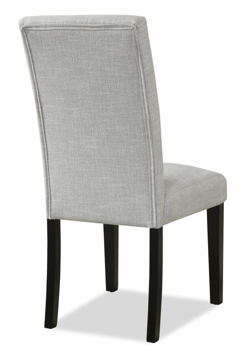 Verona Dining Chair With Linen-Look Fabric, Wood – Light Grey Dining Chairs