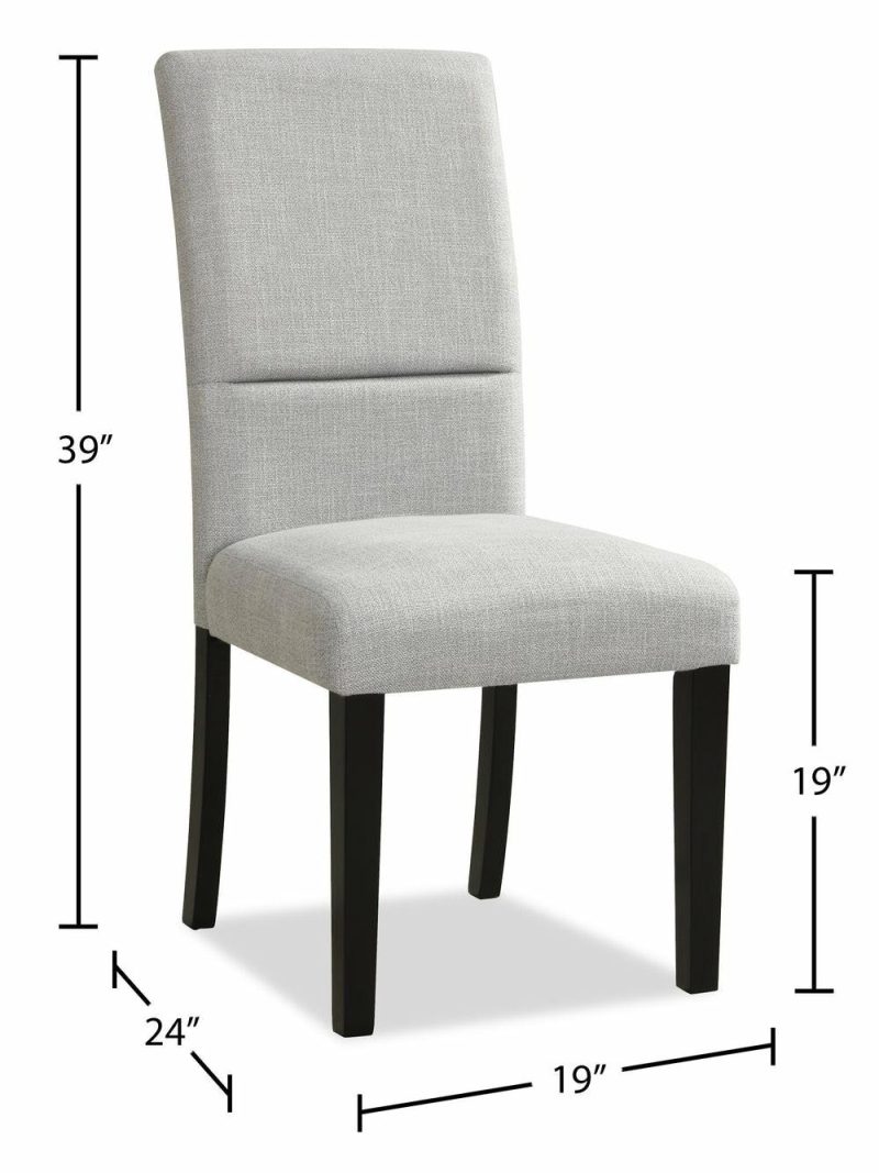 Verona Dining Chair With Linen-Look Fabric, Wood – Light Grey Dining Chairs