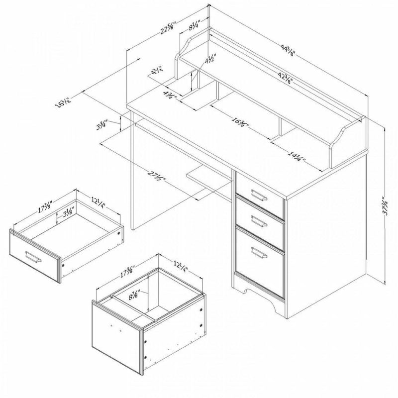 Versa Computer Desk With Hutch – Grey Maple Desks